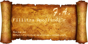 Fillitza Apollinár névjegykártya